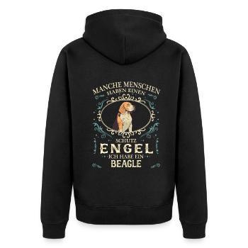 Beagle Hund Hundehalter - Unisex Premium Bio Zip Hoodie - Schwarz - Hinten - Nico (187cm)