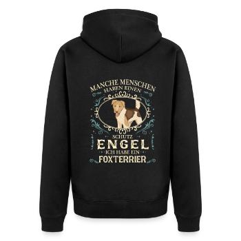 Foxterrier Fox Terrier Hund Hundehalter - Unisex Premium Bio Zip Hoodie - Schwarz - Hinten - Nico (187cm)