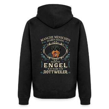 Rottweiler Hund Haustier Hundehalter Rottweiler - Unisex Premium Bio Zip Hoodie - Schwarz - Hinten - Nico (187cm)