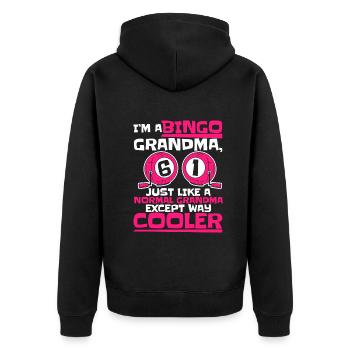 Bingo Glücksspiel Lotterie Bingo Spieler - Unisex Premium Bio Zip Hoodie - Schwarz - Hinten - Nico (187cm)