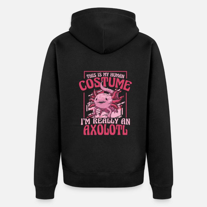 Poisson Axolotl - Veste à capuche bio Premium Unisexe - noir