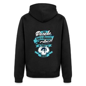 Chien Husky Sibérien - Veste à capuche bio Premium Unisexe - noir - Dos - Nico (187cm)