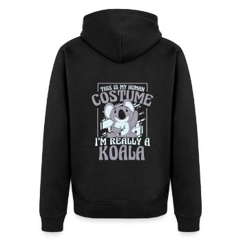 Koala Koalas Koala Bear Animal - Unisex Premium Organic Zip Hoodie - black - Back - Nico (187cm)