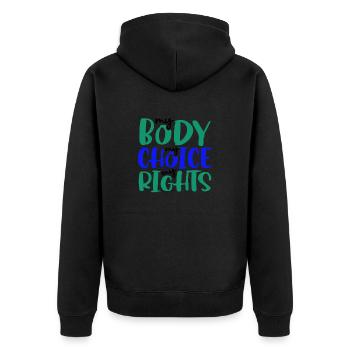 Feministische Geschenke Mein Körper Meine Wahl Mein richtiges Pro - Unisex Premium Bio Zip Hoodie - Schwarz - Hinten - Nico (187cm)