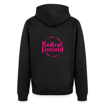 Frauen Inspriational Gabe Radikale feministische Gabe - Unisex Premium Bio Zip Hoodie - Schwarz - Hinten - Nico (187cm)