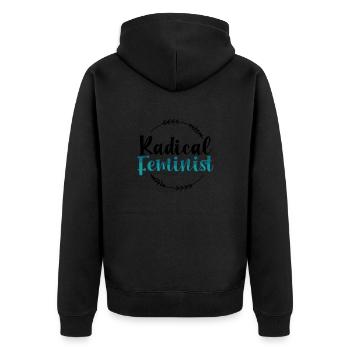 Inspriational Gifts für Frauen Radikales feministisches Geschenk - Unisex Premium Bio Zip Hoodie - Schwarz - Hinten - Nico (187cm)