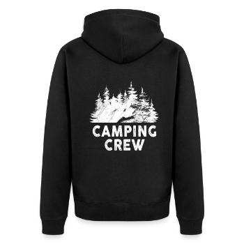 Hiking Camp Matching Campfire Camping Crew - Unisex Premium Bio Zip Hoodie - Schwarz - Hinten - Nico (187cm)