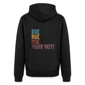 Roe Your Vote Pro-Choice Womens Feminist - Unisex Premium Bio Zip Hoodie - Schwarz - Hinten - Nico (187cm)
