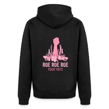 Roe Your Vote Pro-Choice Womens Feminist - Unisex Premium Bio Zip Hoodie - Schwarz - Hinten - Nico (187cm)