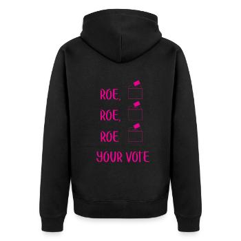 Roe Your Vote Pro-Choice Womens Feminist - Unisex Premium Bio Zip Hoodie - Schwarz - Hinten - Nico (187cm)