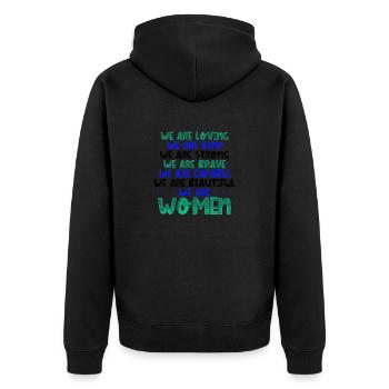 Femmes Aimant Gentil Fort Courageux Capable Beau - Veste à capuche bio Premium Unisexe - noir - Dos - Nico (187cm)