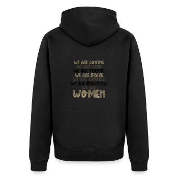 Femmes Cadeaux Aimer Gentil Fort Courageux Capable - Veste à capuche bio Premium Unisexe - noir - Dos - Nico (187cm)