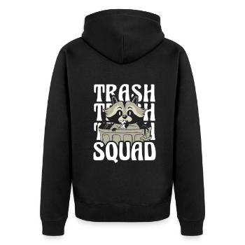 Raccoon - Unisex Premium Organic Zip Hoodie - black - Back - Nico (187cm)