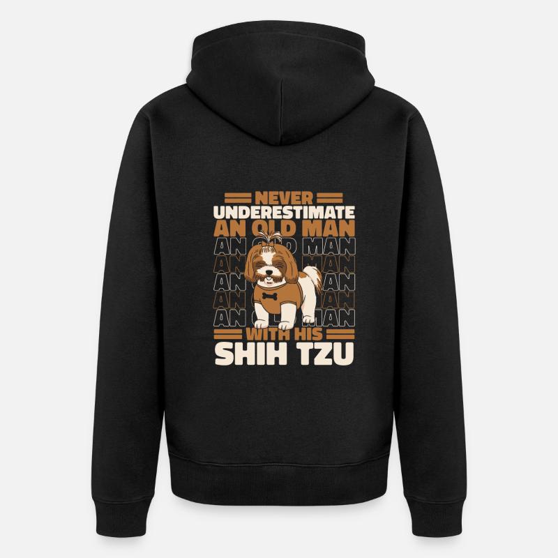 Shih Tzu Chien Shitzu Chiens - Veste à capuche bio Premium Unisexe - noir