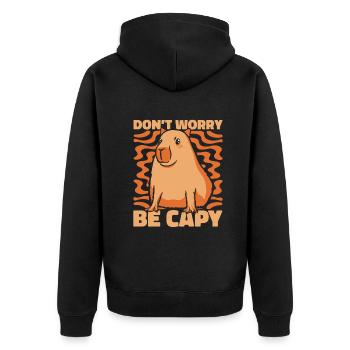 Capybara Rongeur Animal - Veste à capuche bio Premium Unisexe - noir - Dos - Nico (187cm)