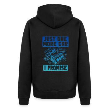 Juste une pièce de voiture de plus que je promets - Veste à capuche bio Premium Unisexe - noir - Dos - Nico (187cm)