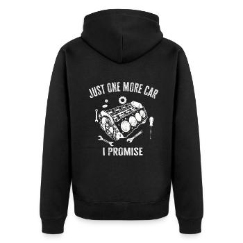 Juste une pièce de voiture de plus que je promets - Veste à capuche bio Premium Unisexe - noir - Dos - Nico (187cm)