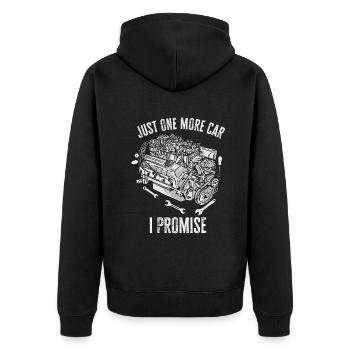 Juste une pièce de voiture de plus que je promets - Veste à capuche bio Premium Unisexe - noir - Dos - Nico (187cm)
