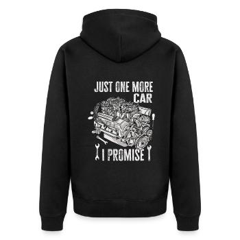 Juste une pièce de voiture de plus que je promets - Veste à capuche bio Premium Unisexe - noir - Dos - Nico (187cm)