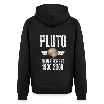 N’oubliez jamais Pluto Design Retro Style Funny Space - Veste à capuche bio Premium Unisexe - noir - Dos - Nico (187cm)