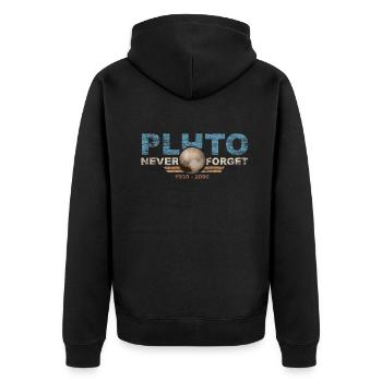 N’oubliez jamais Pluto Design Retro Style Funny Space - Veste à capuche bio Premium Unisexe - noir - Dos - Nico (187cm)