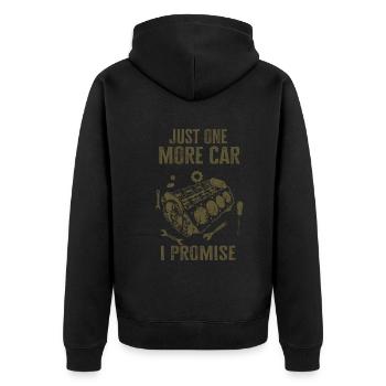 Juste une pièce de voiture de plus que je promets - Veste à capuche bio Premium Unisexe - noir - Dos - Nico (187cm)