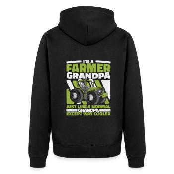 Farmer Agriculture Farmers Farmer - Unisex Premium Organic Zip Hoodie - black - Back - Nico (187cm)