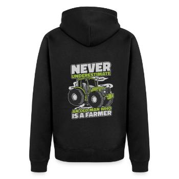 Farmer Agriculture Farmers Farmer - Unisex Premium Organic Zip Hoodie - black - Back - Nico (187cm)