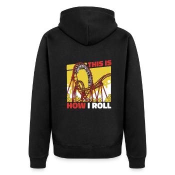 Parc d’attractions Roller Coaster Roller Coasters - Veste à capuche bio Premium Unisexe - noir - Dos - Nico (187cm)