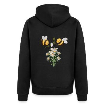Marguerites Daisy Summer Daisies Flower Garden - Unisex Premium Organic Zip Hoodie - black - Back - Nico (187cm)