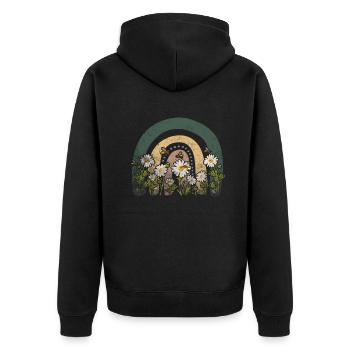 Marguerites Daisy Summer Daisies Flower Garden - Unisex Premium Organic Zip Hoodie - black - Back - Nico (187cm)