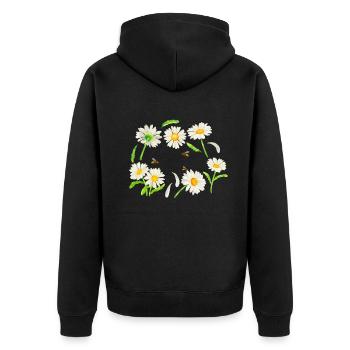 Marguerites Daisy Summer Daisies Flower Garden - Unisex Premium Bio Zip Hoodie - Schwarz - Hinten - Nico (187cm)