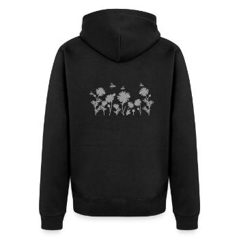 Marguerites Daisy Summer Daisies Flower Garden - Unisex Premium Bio Zip Hoodie - Schwarz - Hinten - Nico (187cm)