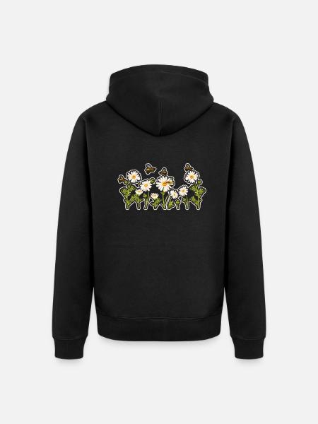 Marguerites Daisy Summer Daisies Flower Garden - Premium økologisk unisex-hættejakke - sort