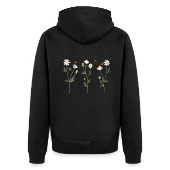 Marguerites Daisy Summer Daisies Flower Garden - Unisex Premium Organic Zip Hoodie - black - Back - Nico (187cm)