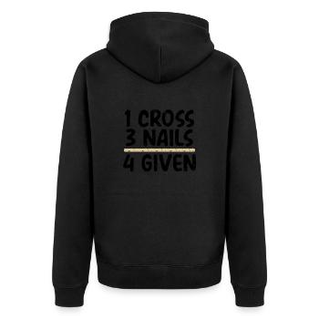 Christian Gifts 1 Cross 3 Nails 4 Given Christian - Unisex Premium Organic Zip Hoodie - black - Back - Nico (187cm)