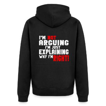 Je n’argumente pas, j’explique juste pourquoi j’ai raison - Veste à capuche bio Premium Unisexe - noir - Dos - Nico (187cm)