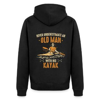 Kajak Kayak Kayaking - Veste à capuche bio Premium Unisexe - noir - Dos - Nico (187cm)