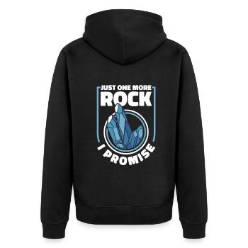 Geologie Geologe Felsen Stein Geo Mineral - Unisex Premium Bio Zip Hoodie - Schwarz - Hinten - Nico (187cm)