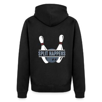 Bowling Bowler Pin Ball Bowling Ball - Unisex Premium Bio Zip Hoodie - Schwarz - Hinten - Nico (187cm)