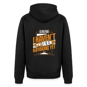 Kajak Kayak Kayaking - Unisex Premium Organic Zip Hoodie - black - Back - Nico (187cm)