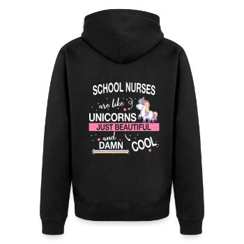 Infirmière scolaire Soins de santé Patients de l’école - Veste à capuche bio Premium Unisexe - noir - Dos - Nico (187cm)