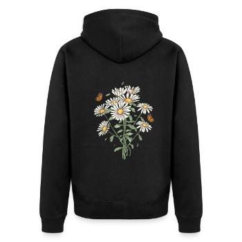 Marguerites Daisy Summer Daisies Flower Garden - Unisex Premium Organic Zip Hoodie - black - Back - Nico (187cm)