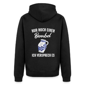Bembel Äppler Ebbelwoi Äppelwoi - Unisex Premium Bio Zip Hoodie - Schwarz - Hinten - Nico (187cm)