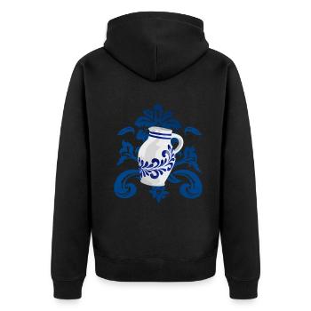 Bembel Äppler Ebbelwoi Äppelwoi - Unisex Premium Bio Zip Hoodie - Schwarz - Hinten - Nico (187cm)