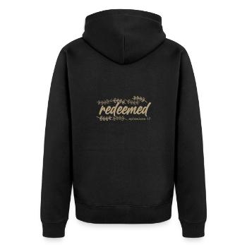 Christianity Redeemed Ephesians 1 7 christian - Unisex Premium Organic Zip Hoodie - black - Back - Nico (187cm)