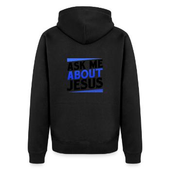 Don chrétien Posez-moi des questions sur Jésus évangélique - Veste à capuche bio Premium Unisexe - noir - Dos - Nico (187cm)