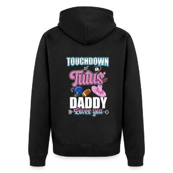 Touchdown ou Tutus Daddy t’aime - Veste à capuche bio Premium Unisexe - noir - Dos - Nico (187cm)