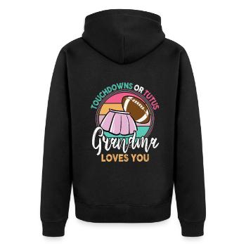 Touchdowns or Tutus Grandma Loves You - Unisex Premium Organic Zip Hoodie - black - Back - Nico (187cm)