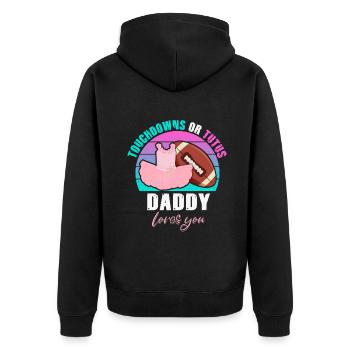 Touchdowns ou Tutus Daddy T’aime - Veste à capuche bio Premium Unisexe - noir - Dos - Nico (187cm)